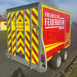 Anhängerbeschriftung Feuerwehr Börger mit reflektierenden Spezialfolien