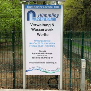 Beleuchtetes Schild Wasserverband Hümmling