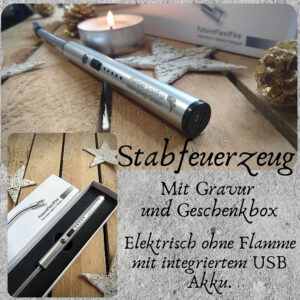 USB Stabfeuerzeug mit Gravur in Geschenkbox